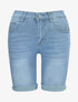 Bermuda push up à ourlets - Bleu denim - 1