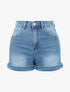 Short court à ourlets - Denim - 1
