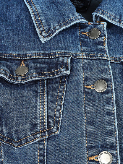 Veste en jean droite grande taille - Bleu denim - 3