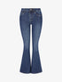 Jean flare stretch taille haute - Bleu denim - 1