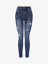 Jean skinny push-up déchiré - Bleu denim - 1