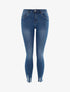 Jean 7/8 à bords usés et effilochés - Denim bleu - 1