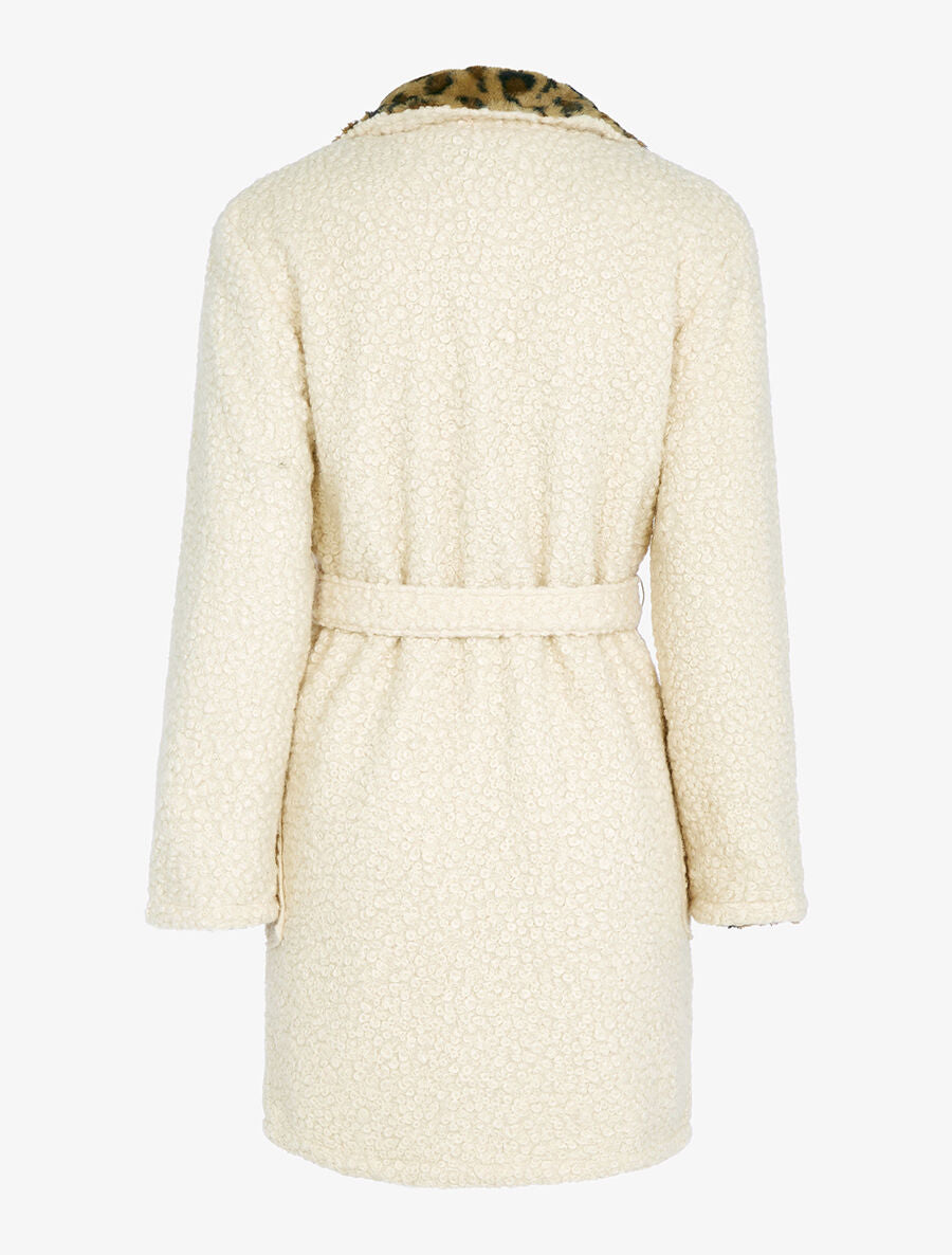 Manteau réversible effet laine bouclette - Beige - 2