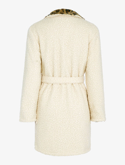 Manteau réversible effet laine bouclette - Beige - 2