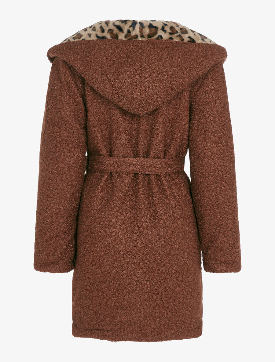 Manteau réversible à capuche - Terre de sienne - 2