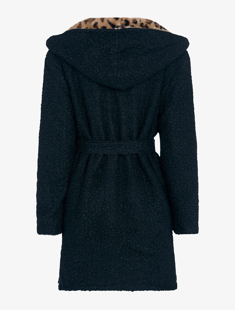 Manteau réversible à capuche - Noir - 2