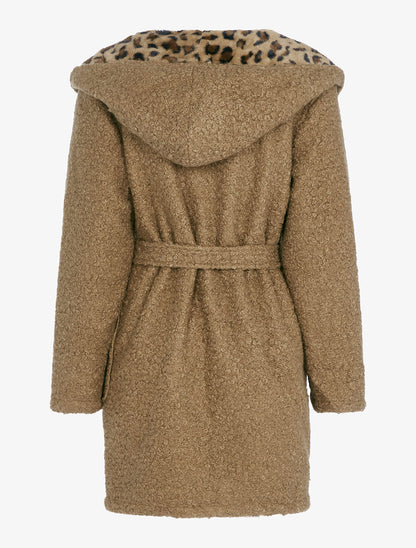 Manteau réversible à capuche - Camel - 2