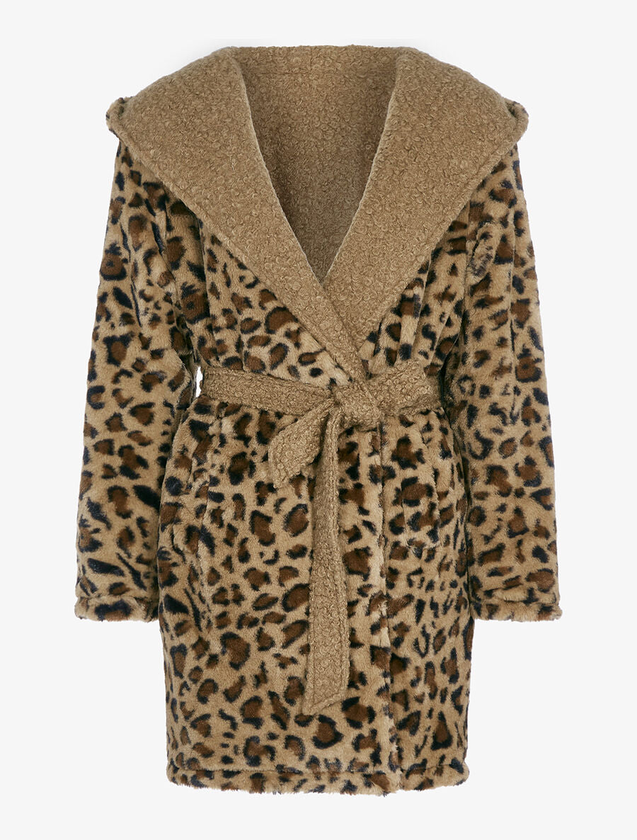 Manteau réversible à capuche - Camel - 3