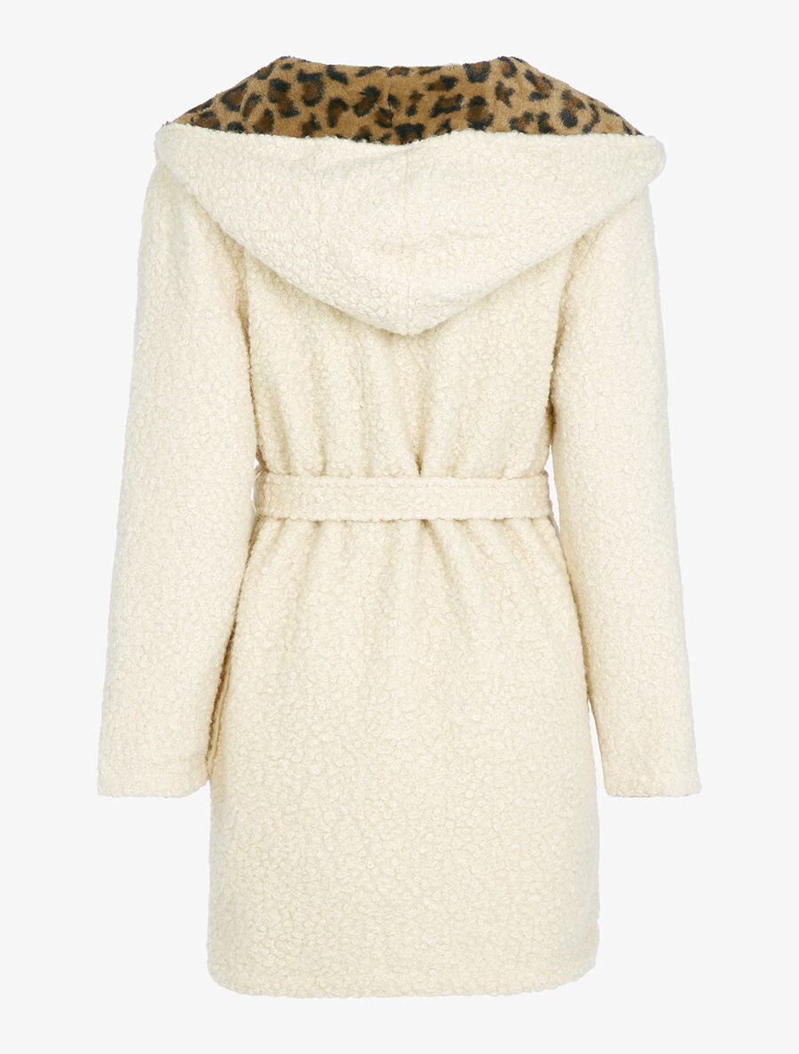 Manteau réversible à capuche - Beige - 2