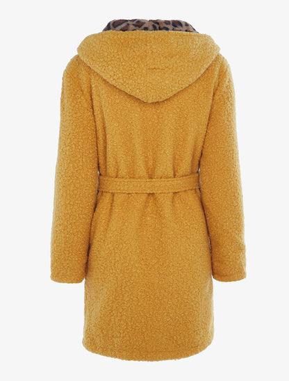 Manteau réversible à capuche - Moutarde - 2