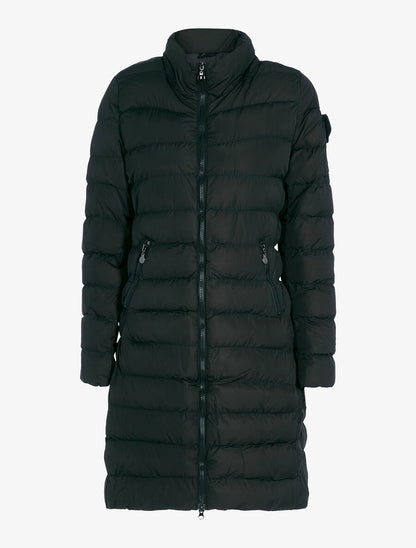 Doudoune longue matelassée à capuche - Noir - 2