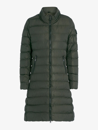 Doudoune longue matelassée à capuche - Kaki - 2
