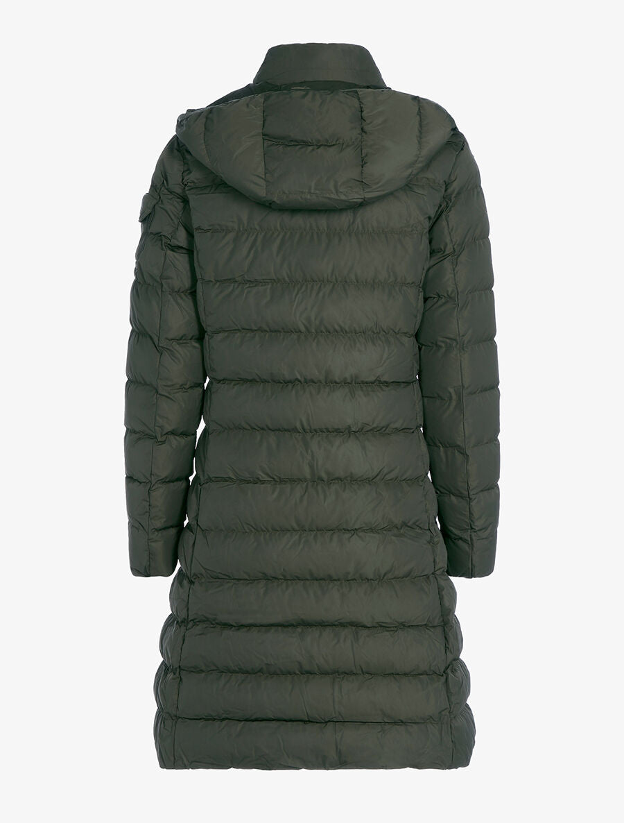 Doudoune longue matelassée à capuche - Kaki - 3