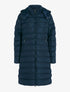Doudoune longue matelassée à capuche - Marine - 1