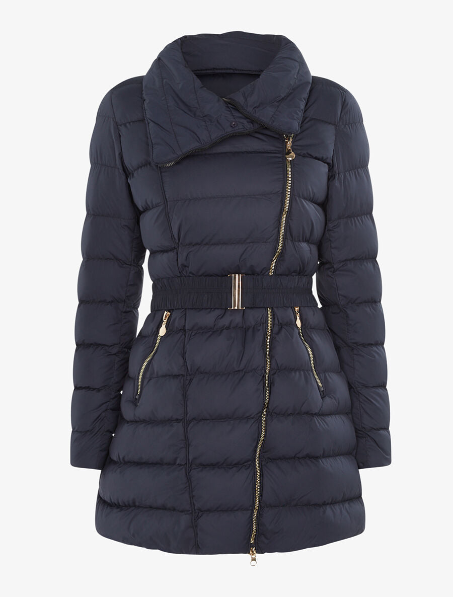 Doudoune matelassée zip en biais - Marine - 3