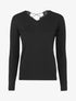 Pull à dos en V ouvert en crochet stylisé ajouré - Noir - 1