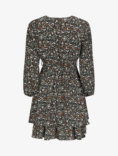 Robe cache-coeur à imprimé floral - Vert - 2
