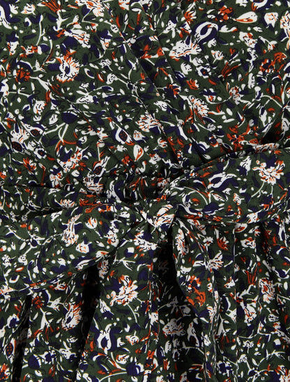 Robe cache-coeur à imprimé floral - Vert - 3