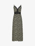 Robe longue à fleurs graphiques et à fines broderies - Noir - 1