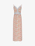 Robe longue fleurie et à fines broderies - Orange - 1