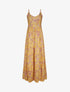 Robe longue à imprimé fleuri - Moutarde - 4