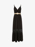 Robe longue cintrée coupe empire - Noir - 4
