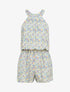 Combishort à imprimé floral - Bleu - 1