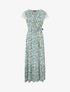 Robe longue empire imprimé tulipe et mancherons crochet - Vert - 4