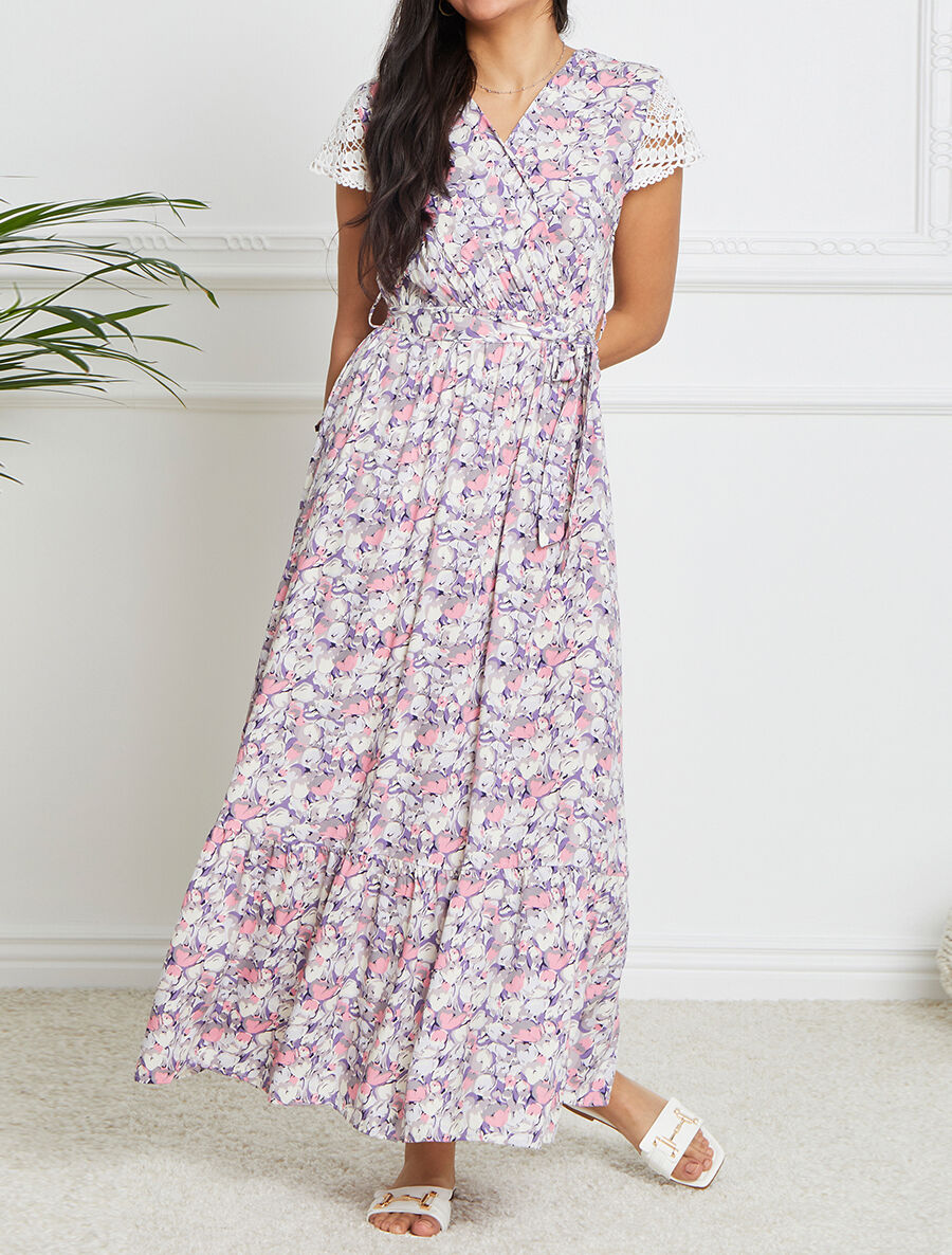 Robe Tulipe H&M Gris Clair – Taille 34, Longueur Mini, Occasion Très Bon état