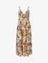 Robe longue imprimé foulard - Beige/kaki - 4