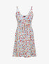Robe patineuse imprimé roses - Blanc - 5