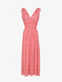 Robe longue cintrée imprimé petites fleurs - Rouge - 5