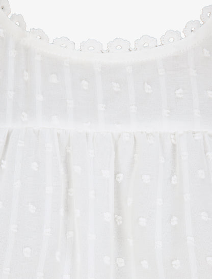 Top fluide à détail dentelle - Blanc - 3