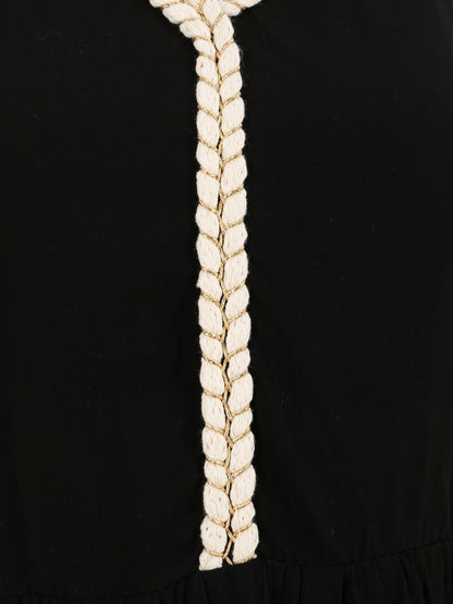 Robe à bretelles style cordes - Noir - 3