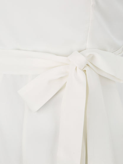 Combishort fluide unie - Blanc - 3