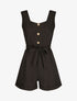 Combishort à boutons stylisés - Noir - 1