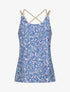 Top imprimé mosaique à bretelles tressées - Bleu - 1