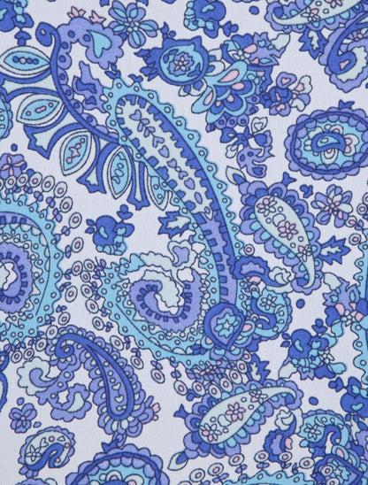 Top imprimé mosaique à bretelles tressées - Bleu - 3