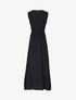 Robe longue évasée unie à col en crochet - Noir - 1