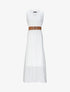 Robe longue empire unie en plumetis - Blanc - 5