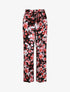 Pantalon fluide motifs pétales de roses - Noir - 1