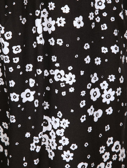 Short fluide motifs marguerites - Noir - 4