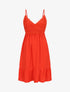 Robe courte à bretelles et dentelle - Corail - 1