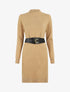 Robe pull courte à col montant - Camel - 5