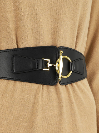 Robe pull courte à col montant - Camel - 3