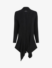 Gilet côtelé asymétrique - Noir - 4