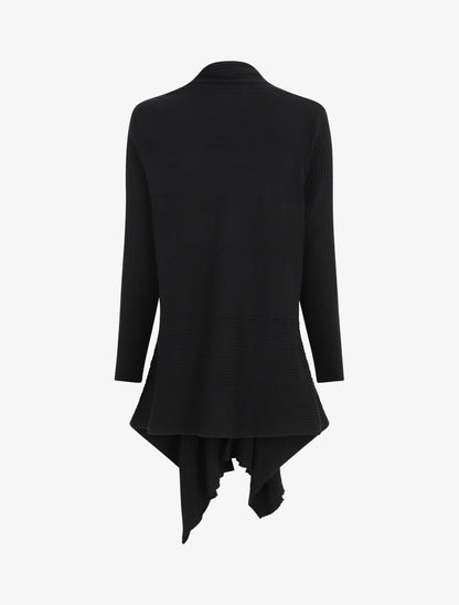 Gilet côtelé asymétrique - Noir - 2