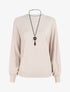 Pull ample à manches côtelés - Beige - 5