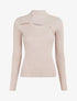 Pull col montant et décolleté ajouré - Beige - 5