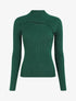 Pull col montant et décolleté ajouré - Vert - 1
